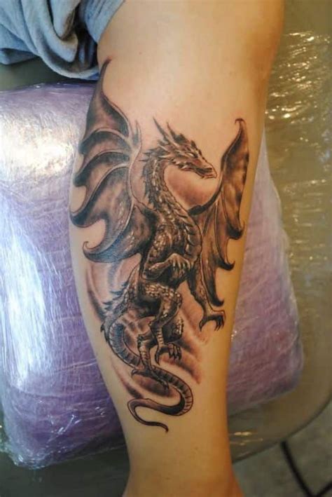 tatuaje dragon pierna|Ideas de Tatuajes de Dragones en la Pierna